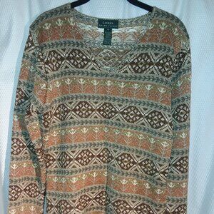 Vintage Lauren Ralph Lauren Fair Isle V-neck Sweater